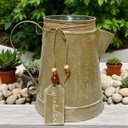 Ver imagem 2 de Vaso Jarro Decor de Metal Rustico Marrom Gratidao 22 Cm