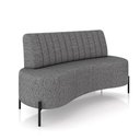 Ver imagem 3 de Sofá Living Decorativo 2 Lugares 1,60m Katara Pés de Ferro Linho Grafite G33 - Gran Belo