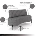 Ver imagem 5 de Sofá Living Decorativo 2 Lugares 1,60m Katara Pés de Ferro Linho Grafite G33 - Gran Belo