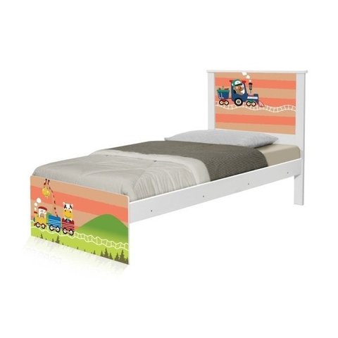 Cama Solteiro Trenzinho com Colchão