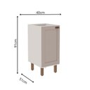 Ver imagem 3 de Balcão 1 Porta Americano 100% MDF sem Tampo Iluminata Cinza/Branco/Fendi
