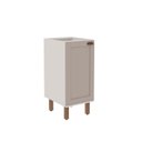 Ver imagem 2 de Balcão 1 Porta Americano 100% MDF sem Tampo Iluminata Cinza/Branco/Fendi
