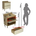 Ver imagem 3 de Balcão com Tampo 1 Gaveta e 1 Porta Basculante 80cm Nanda TM4206 Nature/Arenas