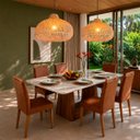Ver mais imagens de Pendente Rattan em Fibra Natural Boho Varanda Gota E27 NAT76