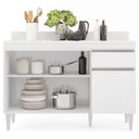 Ver imagem 4 de Balcão Gabinete 120cm com Tampo 3 Portas 1 Gaveta Arizona Branco - Lumil Móveis