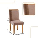 Ver imagem 3 de Mesa de Jantar Diane 180cm Tampo MDF Vidro 6 Cadeiras Diane Moderna Linho Capuccino Tork Naturale