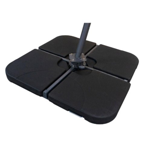 Base Central para Ombrelone Lateral 100 Cm (larg) San Martin e Cancun Rivatti Polietileno Hdpe Preto