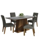 Ver imagem 2 de Conjunto Sala de Jantar Mesa Tampo de Madeira 4 Cadeiras Rustic/cinza/silver Ashley Madesa