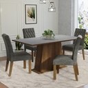 Ver imagem 1 de Conjunto Sala de Jantar Mesa Tampo de Madeira 4 Cadeiras Rustic/cinza/silver Ashley Madesa