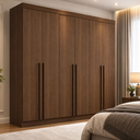 Ver imagem 1 de Guarda-Roupa Casal 2,20m Milano Castanho 6 Portas 8 Gavetas 100% MDF - D Doro