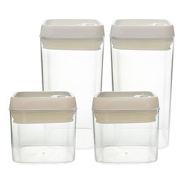 Jogo de Potes Herméticos Acrílico com Tampa 4 Peças - Casambiente - 1