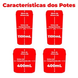 Jogo de Potes Herméticos Acrílico com Tampa 4 Peças - Casambiente - 7