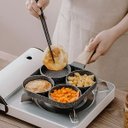 Ver imagem 5 de Frigideira Multiuso 4 em 1 Panela de Alumínio Antiaderente Quatro Furos para Hambúrguer Ovo Bacon