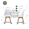 Kit 2 Cadeiras com Assento Estofado de Jantar Cozinha Saarinen Leda Design Branca Base Madeira - 6