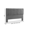 Ver imagem 3 de Cabeceira de Cama Box Madeira Estofada Casal Ômega:cinza