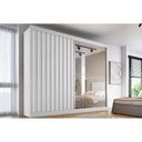 Ver imagem 1 de Guarda Roupa Casal 2 Portas de Correr (1 Ripada e 1 C/ Espelho) e 4 Gavetas Atlanta Branco - Europa