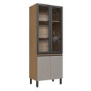 Ver imagem 3 de Armário Cristaleira Quiditá 4 Portas 80x218,5 Montana/Fumê/Grafite/Vidro Incolor