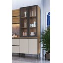 Ver imagem 1 de Armário Cristaleira Quiditá 4 Portas 80x218,5 Montana/Fumê/Grafite/Vidro Incolor