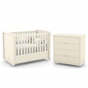 Ver imagem 1 de Jogo de Quarto Infantil Tutto New com Berço e Cômoda 4 Gavetas Off White - Matic Móveis
