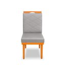 Ver imagem 1 de Cadeira Ana Matelassê Tecido Suede com Base Fixa de Madeira Maciça e Puxador Castanho:cinza