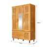 Guarda Roupa em Madeira Maciça 3 Portas 1 Porta com Espelho Imperatriz Imbuia - 5