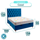 Ver imagem 3 de Cama + Bau Azul e Colchão D20 Casal - D20 Inducol + Cabeceira