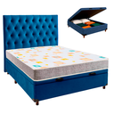 Ver imagem 1 de Cama + Bau Azul e Colchão D20 Casal - D20 Inducol + Cabeceira