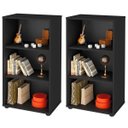 Ver imagem 1 de Kit 02 Estantes Multiuso com 02 Prateleiras Clean 81x45 cm Preto - Lyam Decor