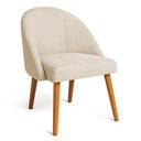 Ver imagem 3 de Kit 02 Cadeiras Poltrona de Jantar Luna Suede Bege Pés Palito Castanho