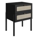 Ver imagem 2 de Mesa de Cabeceira Oslo 2 Gavetas Nero/Preto 27933