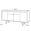 Ver imagem 5 de Aparador para Sala Buffet com 4 Portas 2 Gavetas Havana Off White Nature