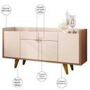 Ver imagem 4 de Aparador para Sala Buffet com 4 Portas 2 Gavetas Havana Off White Nature
