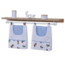 Porta Fralda Organizador Quarto de Bebê Menino Menina 2 Peças Varão:trator Azul Claro - 2