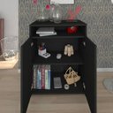 Ver imagem 3 de Balcão Multiuso Escritório Sala Cool 2 Portas Preto - Lyam Decor