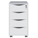 Ver imagem 3 de Gaveteiro para Escritório Office com Rodízios 4 Gavetas Bit Branco - Lyam Decor