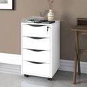 Ver imagem 2 de Gaveteiro para Escritório Office com Rodízios 4 Gavetas Bit Branco - Lyam Decor