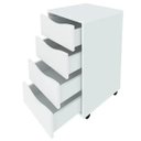 Ver imagem 4 de Gaveteiro para Escritório Office com Rodízios 4 Gavetas Bit Branco - Lyam Decor