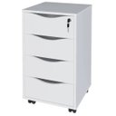 Ver imagem 1 de Gaveteiro para Escritório Office com Rodízios 4 Gavetas Bit Branco - Lyam Decor