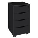 Ver imagem 6 de Gaveteiro para Escritório Office com Rodízios 4 Gavetas Bit Preto - Lyam Decor