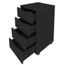 Ver imagem 4 de Gaveteiro para Escritório Office com Rodízios 4 Gavetas Bit Preto - Lyam Decor