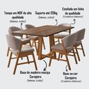 Ver imagem 3 de Conjunto de Jantar Julia 6 Lugares Tampo MDF Madeira Macica Freijo 1,6m Cadeiras Debora Bege Ideal