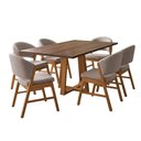 Ver imagem 2 de Conjunto de Jantar Julia 6 Lugares Tampo MDF Madeira Macica Freijo 1,6m Cadeiras Debora Bege Ideal