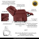 Ver imagem 3 de Poltrona do Papai Reclinável Sala de Cinema Barcelona Elevação Lift Elétrico Pu Vermelho G23 Encantu