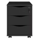 Ver imagem 3 de Gaveteiro para Escritório Office com Rodízios 3 Gavetas Face Preto - Lyam Decor