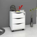 Ver imagem 2 de Gaveteiro para Escritório Office com Rodízios 3 Gavetas Face Branco - Lyam Decor