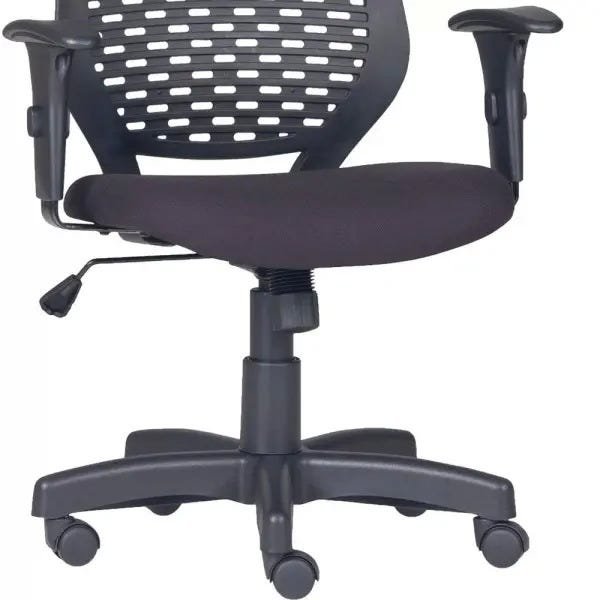 Kit Cadeira Escritório Tech Corino e Mesa Escrivaninha Industrial Soft Nature Fosco - Lyam Decor - 6
