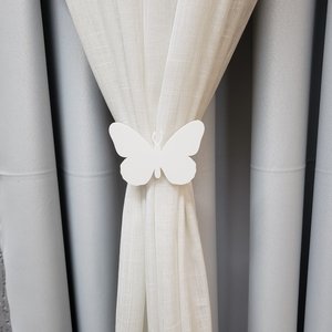 Abraçadeira/prendedor de Cortina - Borboleta - Kit 2 Unidades:branco