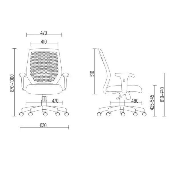 Kit Cadeira Escritório Tech Corino e Mesa Escrivaninha Industrial Soft Branco Fosco - Lyam Decor - 7