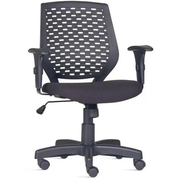 Kit Cadeira Escritório Tech Corino e Mesa Escrivaninha Industrial Soft Branco Fosco - Lyam Decor - 4
