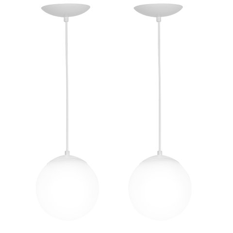 kit 2 Lustres Pendentes Orby Bolinha Branco